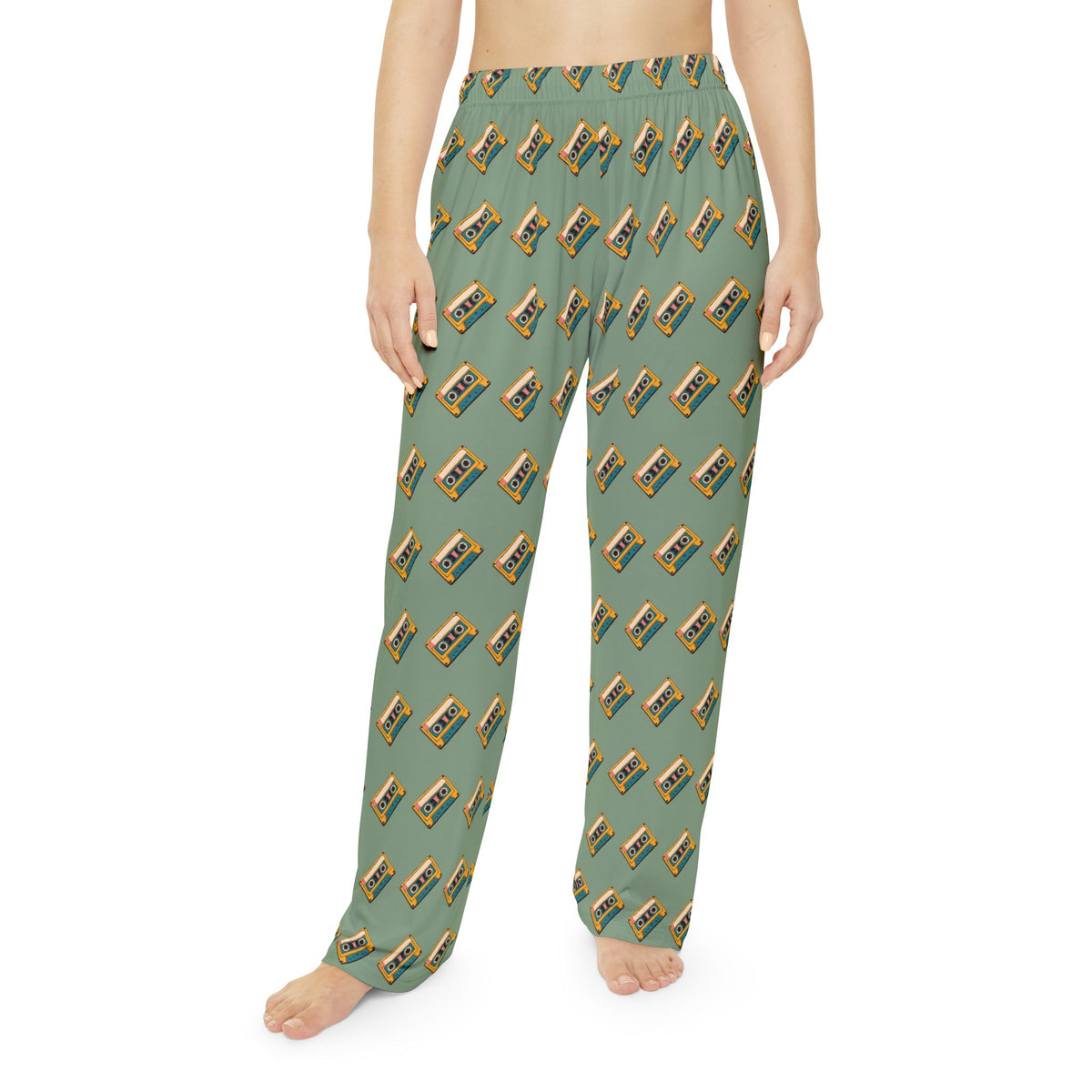 Colorful Cassette Tape Print Women's Pajama Pants