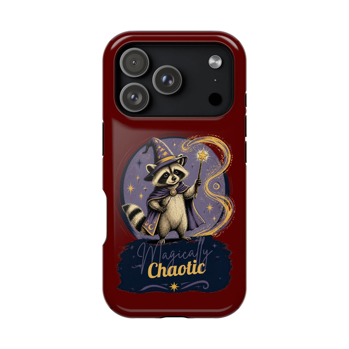 Magnetic Phone Case – Magical Chaotic Raccoon Design