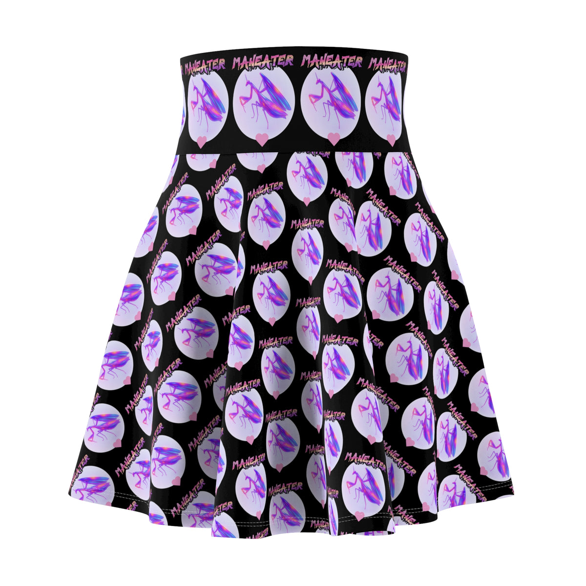 Women's Skater Skirt – Purple Maneater Pattern