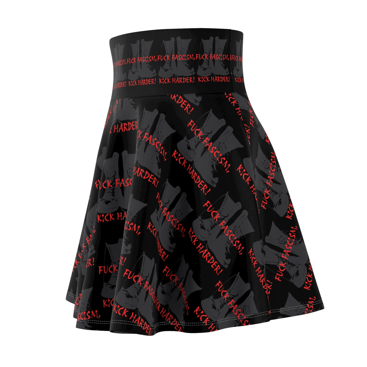 Fuck Fascism Gothic Skater Skirt