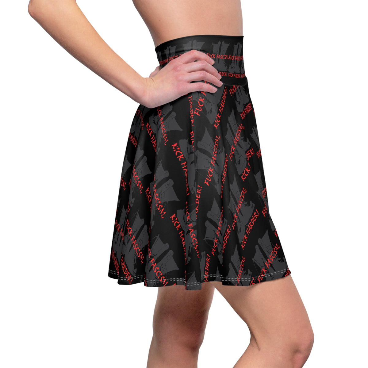 Fuck Fascism Gothic Skater Skirt