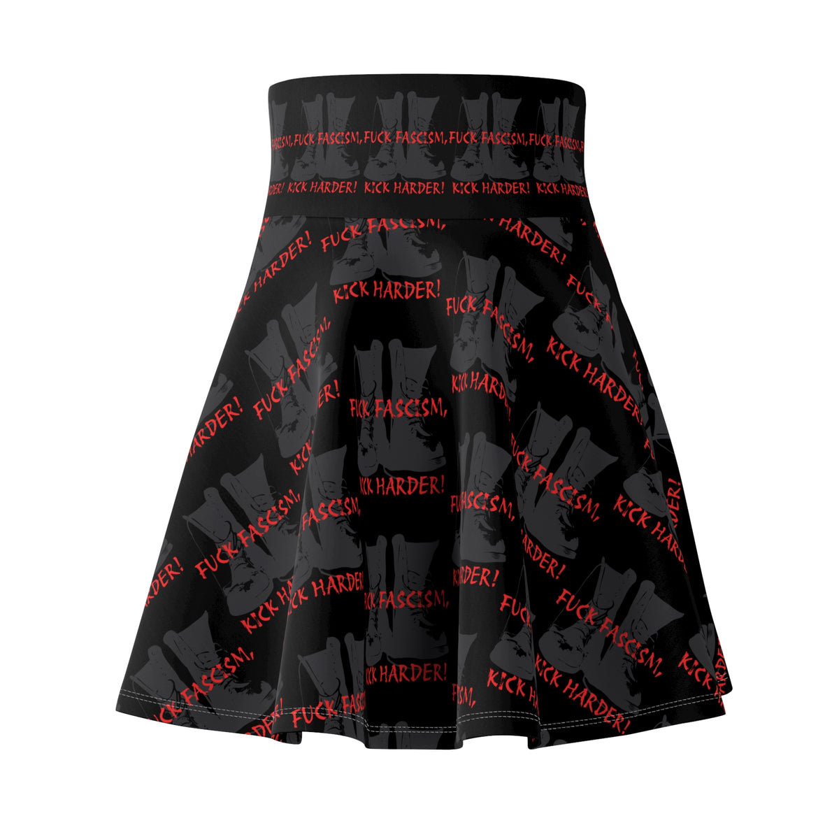Fuck Fascism Gothic Skater Skirt
