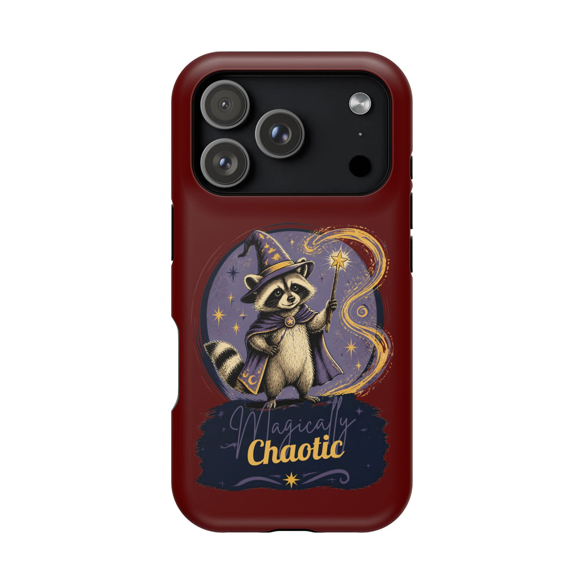 Magnetic Phone Case – Magical Chaotic Raccoon Design