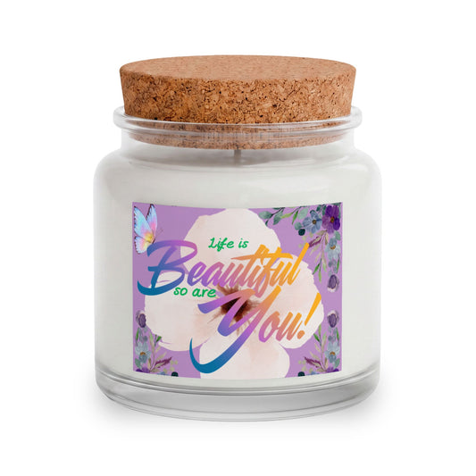 4-Piece Beautiful Life, Beautiful You Gift Set (Candle, Blanket, Crochet Bouquet, Bow Clip)