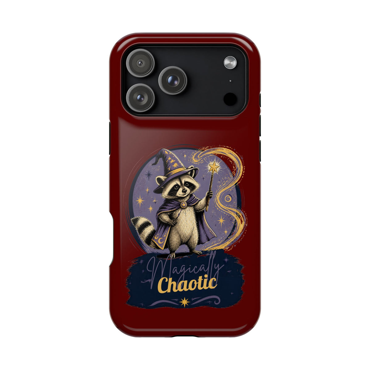 Magnetic Phone Case – Magical Chaotic Raccoon Design
