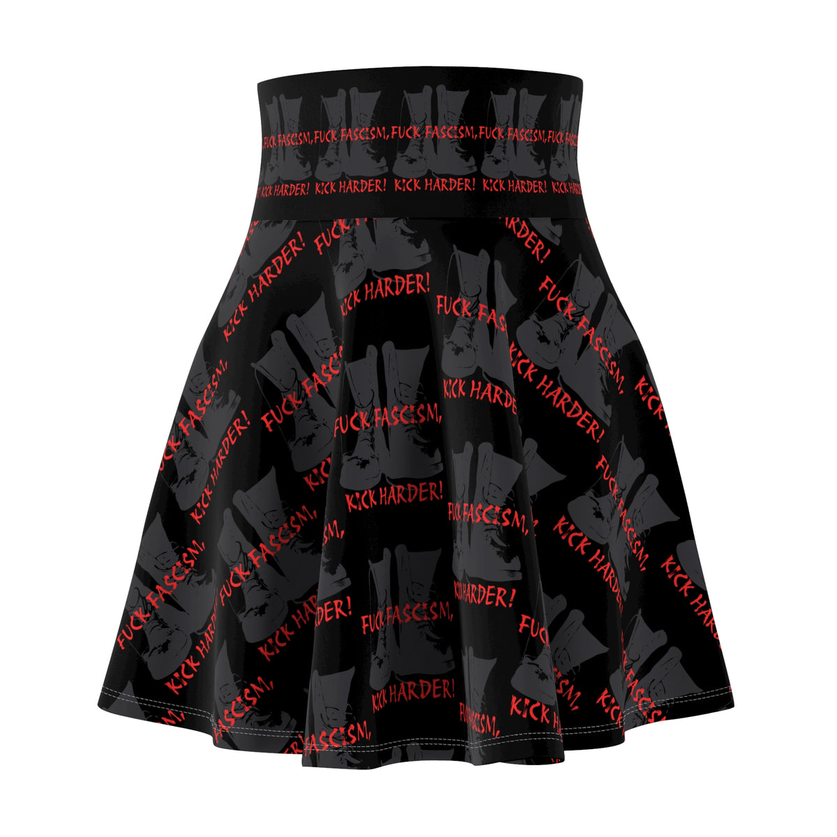 Fuck Fascism Gothic Skater Skirt