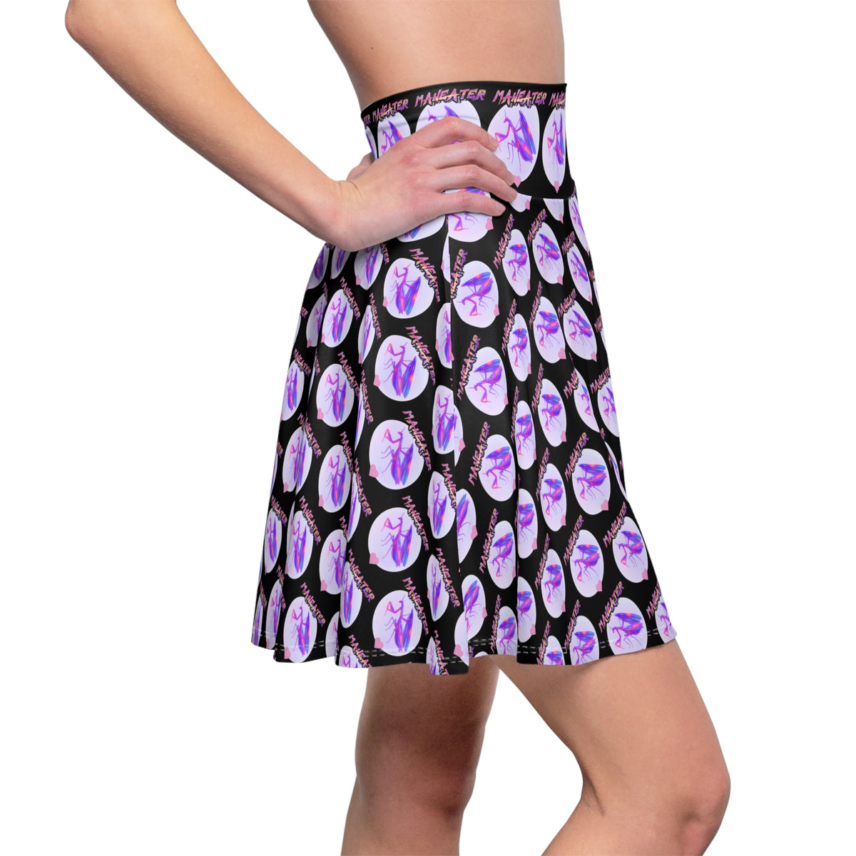 Women's Skater Skirt – Purple Maneater Pattern