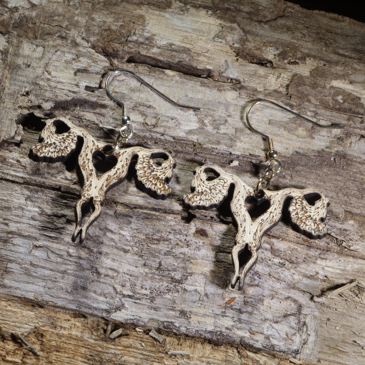 Uterus Wooden Earrings | Feminist Anatomy Statement Jewelry