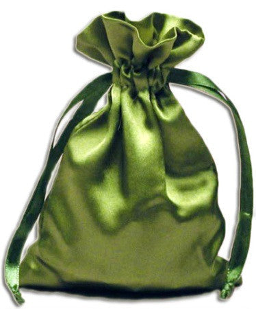 Moss Green Satin Pouch