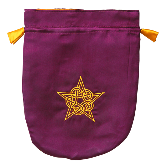 Purple Satin Celtic Pentagram Tarot Bag