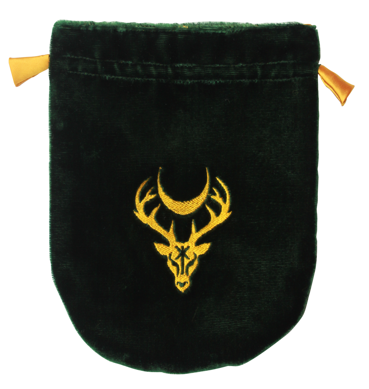 Green Velvet Moon Stag Tarot Bag